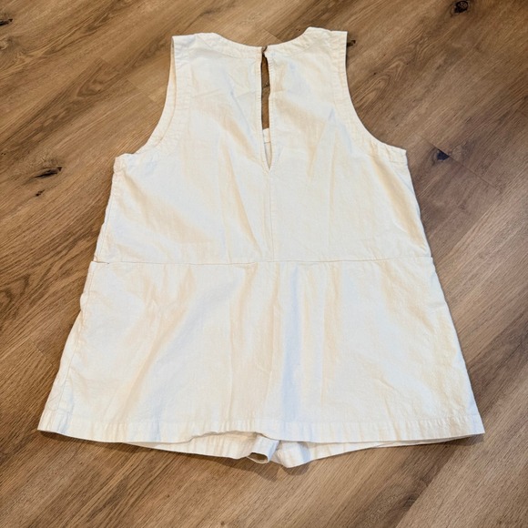 FREE PEOPLE Vista Skort Romper Cotton Sleeveless Button Back Cream Size S - Picture 7 of 7